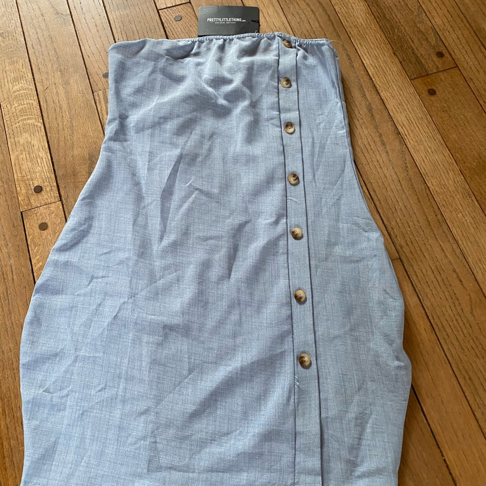 Pretty little thing size 6 blue strapless dress